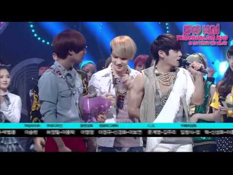 120415 Seungri load Jonghyun when SHINee winn in Inkigayo