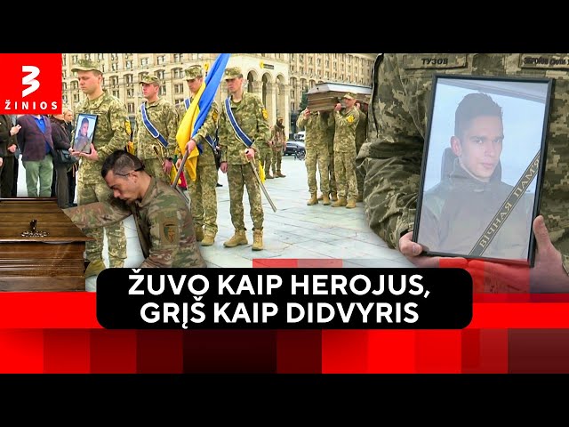 Ašaros, pagarba ir tyla Maidane: Ukrainos kariai atsisveikino su lietuviu savanoriu
