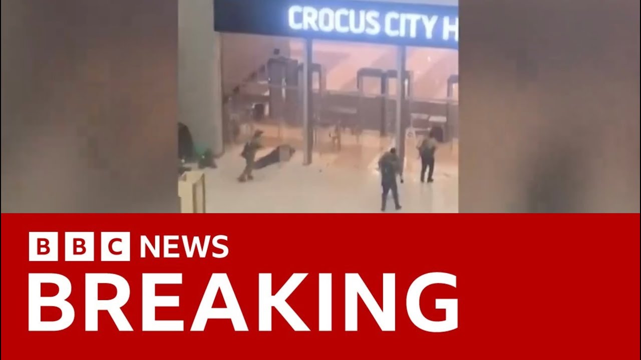 Moscow attack: video captures gunmen storming concert hall and shooting dozens dead | BBC News