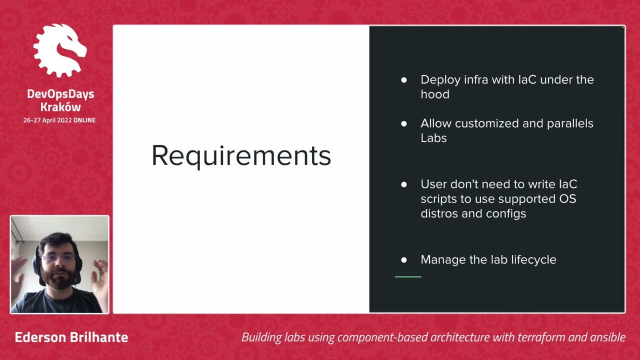 DevOpsDays Krakow 2022 - Ederson Brilhante - Building labs utilizing component-based architecture...