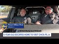 5-year-old boy sneaks out to Chick-fil-A, gets police escort home  - 01:38 min - News - Video