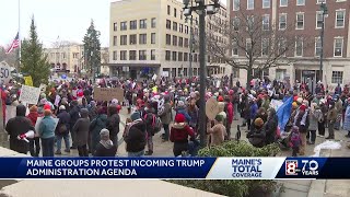 Maine groups march against Trump administration ahead of Inauguration Day