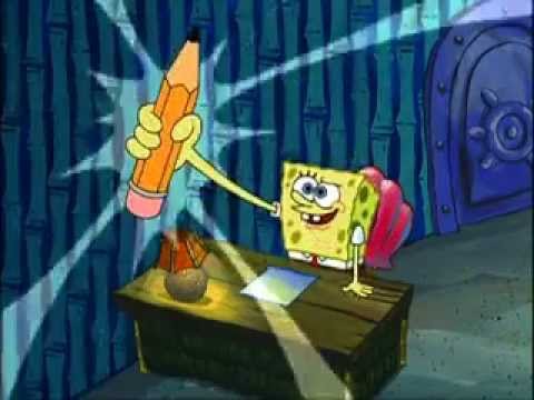 spongebob writing his essay writer