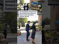 Vice President JD Vance and second lady Usha Vance lay flowers at Annunciation Catholic Church