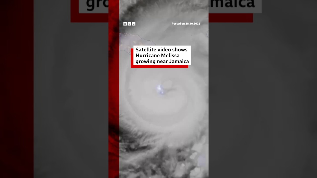 Satellite video shows Hurricane Melissa growing near Jamaica. #HurricaneMelissa #BBCNews