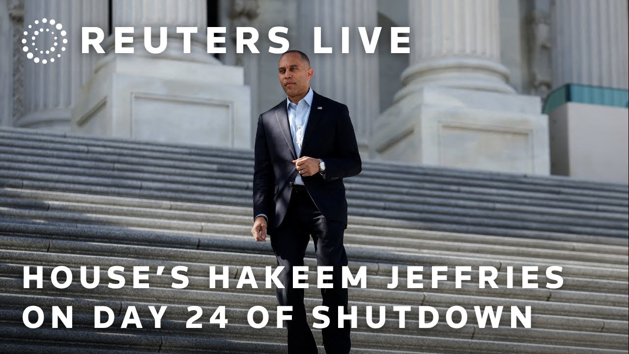 LIVE: House’s Hakeem Jeffries speaks as shutdown hits 24th day