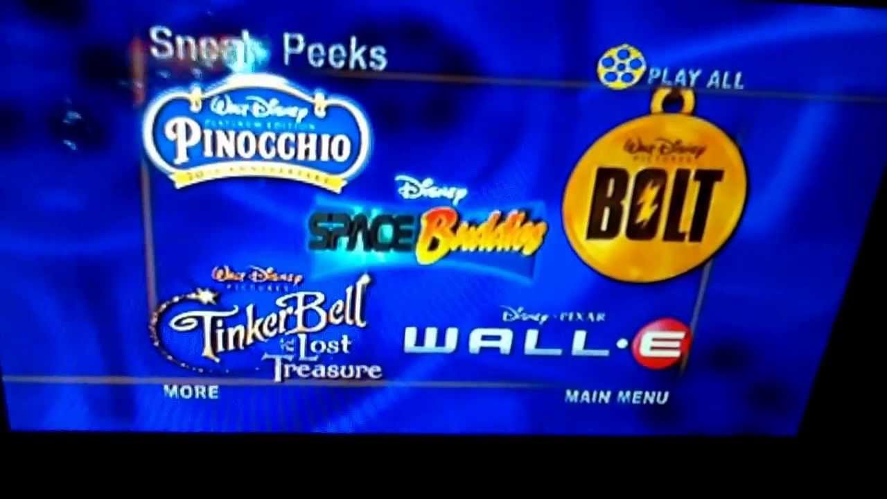 Walt Disney Sneak Peeks Menu Youtube