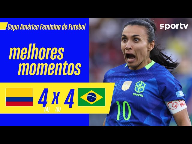 COLÔMBIA 4 (4) X (5) 4 BRASIL | MELHORES MOMENTOS + PÊNALTIS | FINAL COPA AMÉRICA FEMININA | sportv