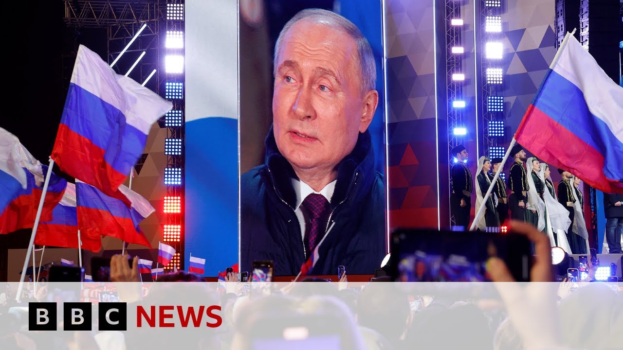 Putin addresses Moscow crowds after claiming landslide Russian election victory | BBC news