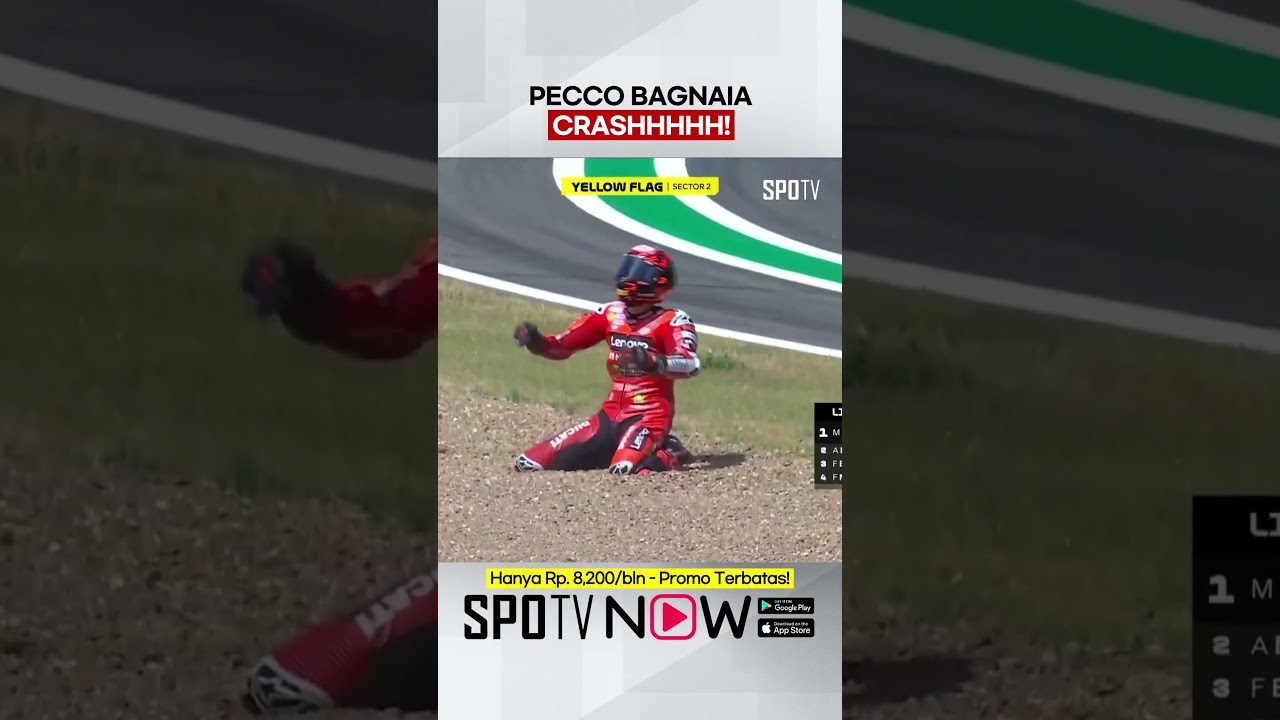 #MotoGP 🏍 - PECCO BAGNAIA CRASHHHHHHH! Rider OK! #BritishGP