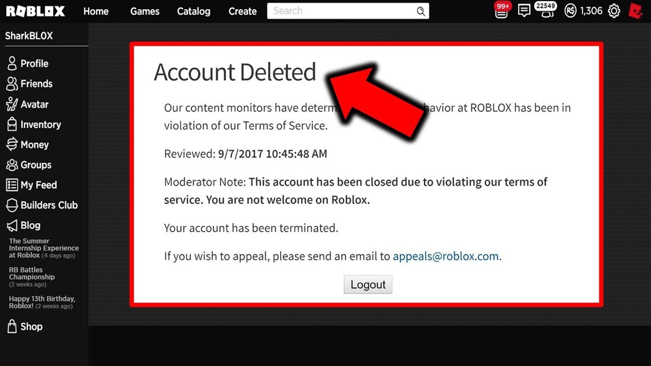Banned Accounts On Roblox