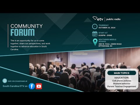 screenshot of youtube video titled Community Forum on Education Tour