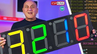 LARGE DIY Digital Clock 7 segment ESP8266 + Arduino CODE