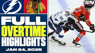 Tampa Bay Lightning at Chicago Blackhawks | FULL Overtime Highlights - January 24, 2025