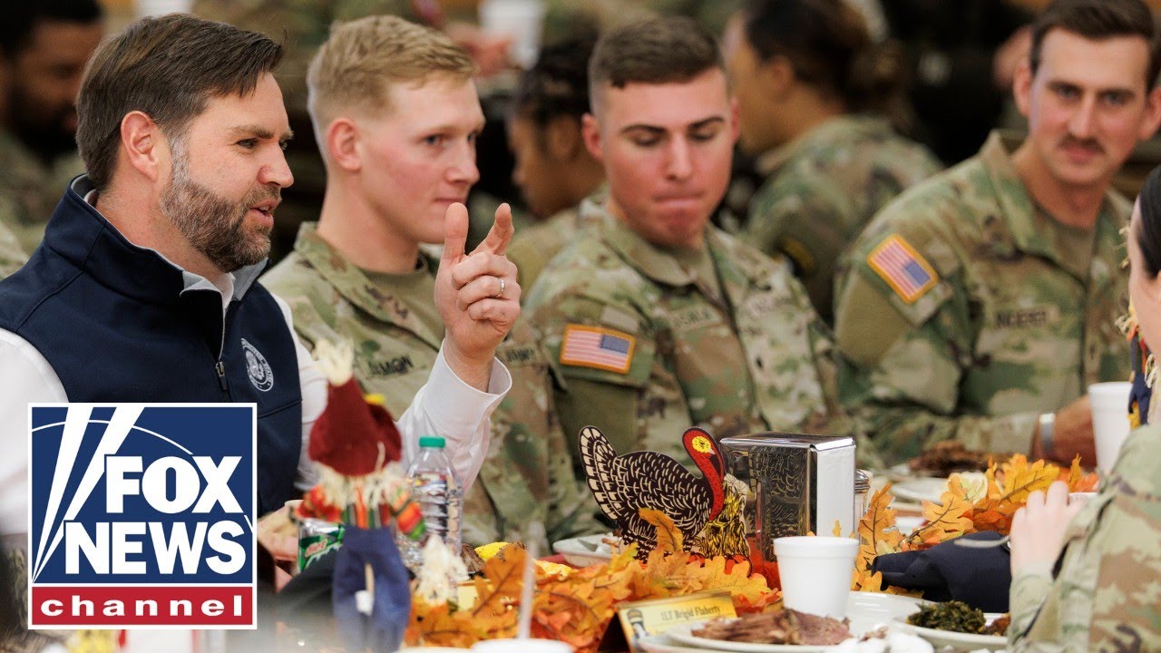 JD Vance shares Thanksgiving meal with troops at Fort Campbell