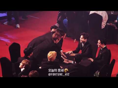 170222 GAON CHART AWARDS D.O. @ 가온차트 시상식에서 만난 배우 채서진씨와 경수~ (+ 멤버들의 경수 놀리기ㅋㅋㅋ)