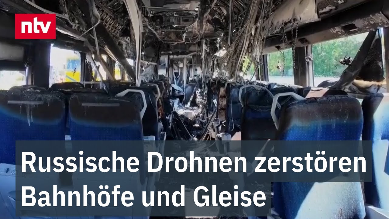 Russische Drohnen zerstören Bahnhöfe und Gleise - Arbeiter reparieren sofort