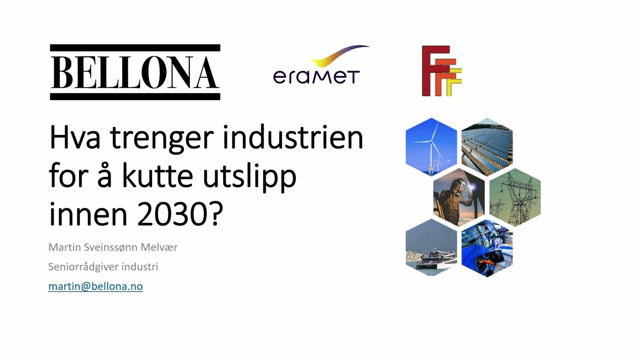 Arendalsuka 2022: Hva trenger industrien for å kutte utslipp innen 2030?