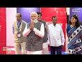 New Delhi: PM Narendra Modi inspects Startup Mahakumbh exhibition at Bharat Mandapam | News9