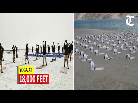 ITBP personnel perform yoga at over 18,000 feet in Ladakh