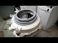 Wymiana lozysk w pralce Whirlpool Polar / zbiornik klejony.  Replacement of bearings in a washer