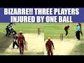 Bizarre cricketing incident: One ball injures three players in Australia