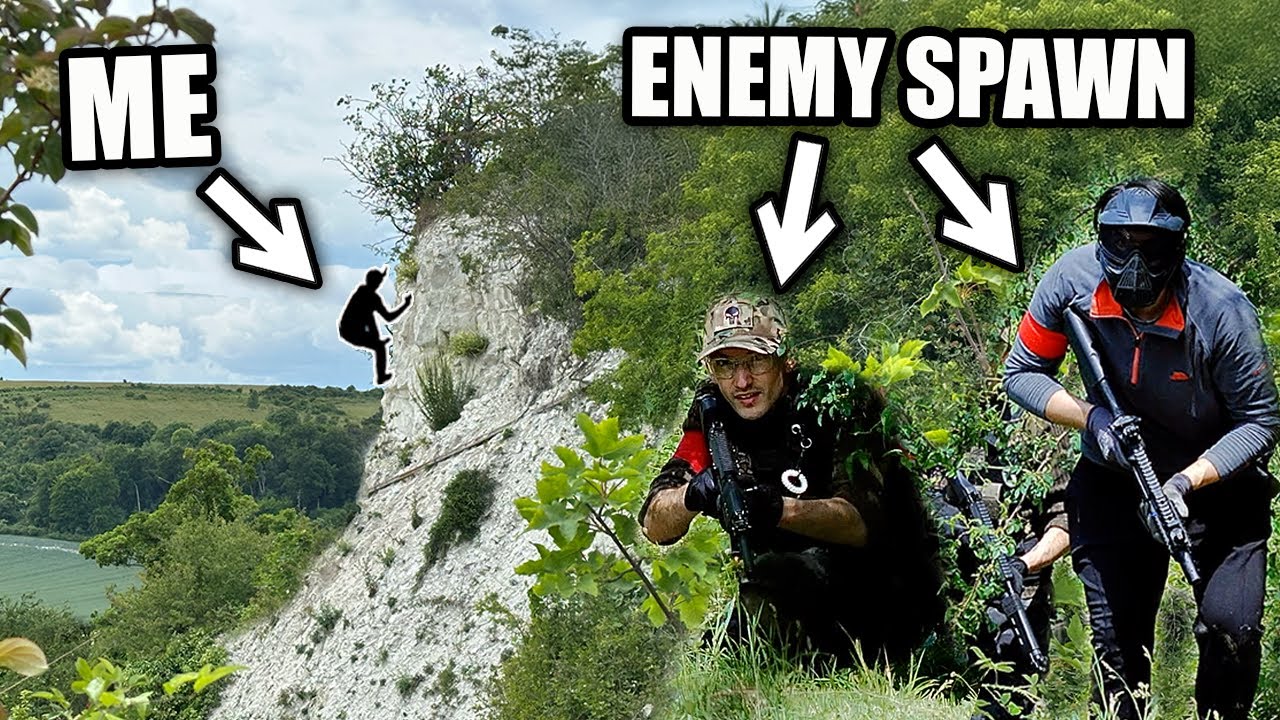 Airsoft Sniper Climbs a Cliff and Destroys EVERYONE 🐐 (30 meters high)