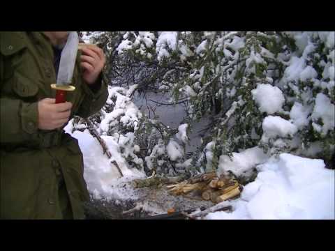 Firemaking after a ice storm, DIY firebox knock off stove