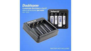 Pratinjau video produk Doublepow Charger Baterai 4 slot AA/AAA - UK-574