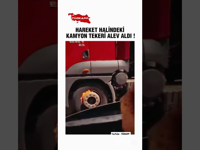 🔴 HAREKET HALİNDEKİ KAMYON TEKERİ ALEV ALDI! Kamyon Sürücüsüne Seslenmeseler Fark Etmeyecekti!