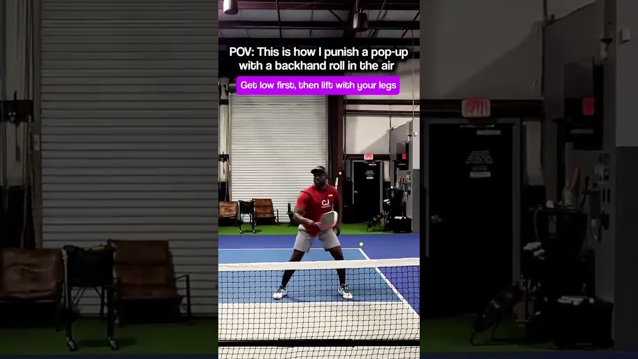 Backhand roll on a pop up. Clean, fast, and powerful 🔥 #pickleball #pickleballaddict #viral #sport