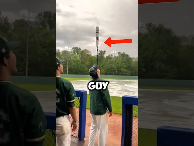 He balanced everything on his head 😲🤣 #balance #baseball #sports #shorts