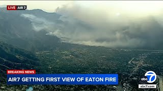 First aerial views of wildfires burning throughout Southern California