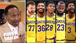 FIRST TAKE | "5th ring for LeBron incoming!" - Stephen A. breakdowns Lakers new starting 5