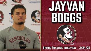Jayvan Boggs Spring Practice Interview 3-24-26 | FSU Football | Florida State Football | Warchant TV