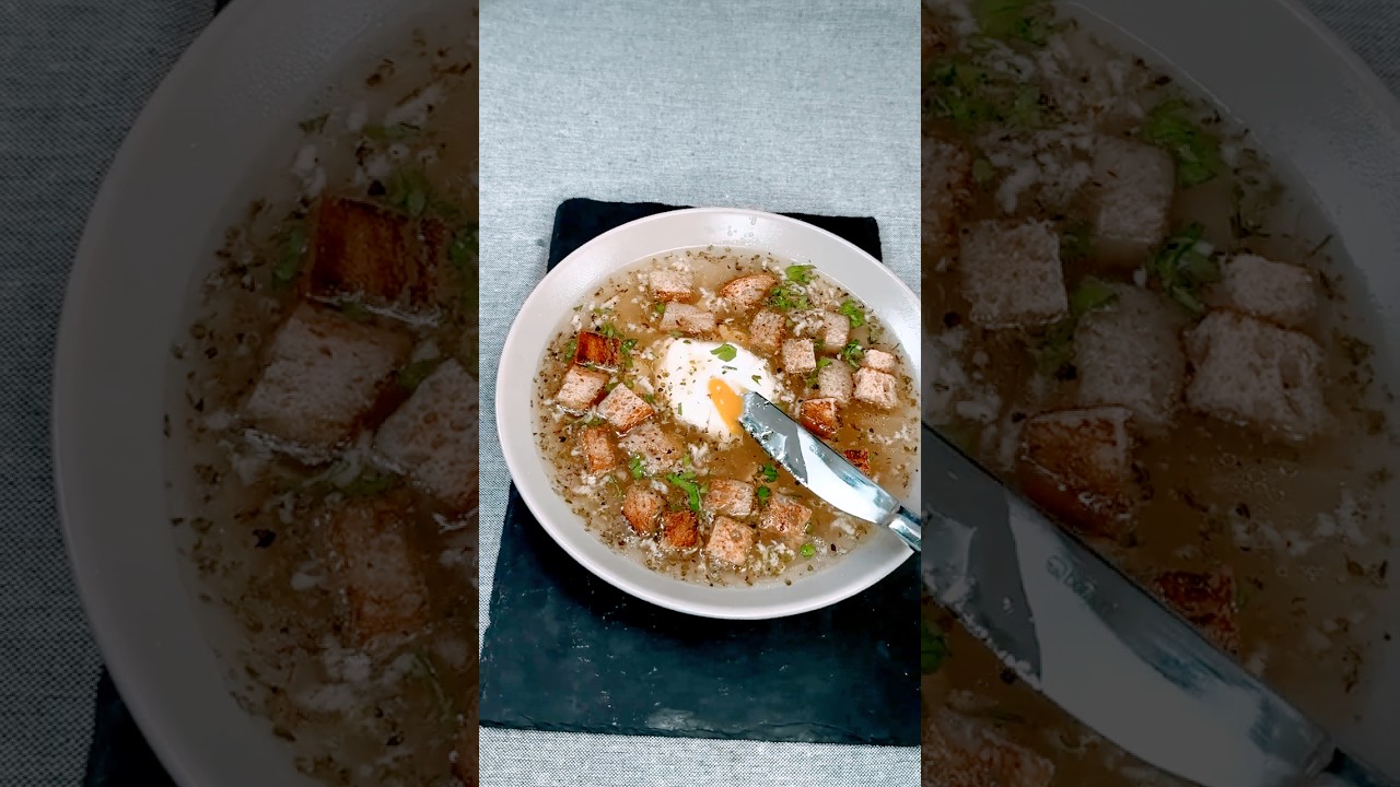 Kuřecí vývar a ČESNEČKA 🍺 #ostravskygastrošef #česnečka