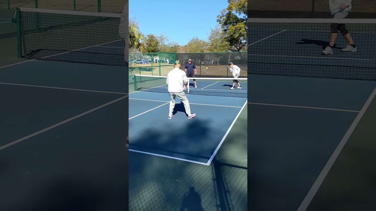 step in with a backhand #pickleballdoubles #tennis #paddlesport #badminton #pickleball