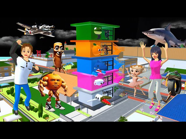 Yuta Mio Buat Penjara Bertingkat Warna Warni Tangkap Pasukan Anomali 😱 |Sakura school simulator