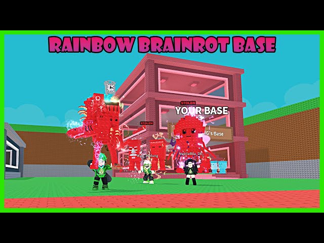 Aku Mencuri Semua Secret Rainbow & Merubah Markasku Jadi Full Rainbow - Roblox Steal A Brainrot