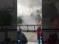 Protests on train crash anniversary turn violent