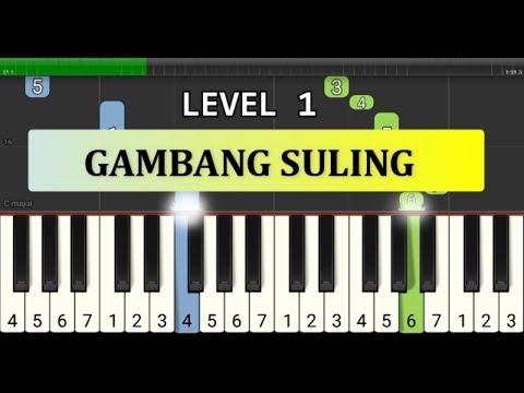 not piano gambang suling - tutorial level 1 - lagu daerah nusantara - tradisional - jawa tengah by junfarabi