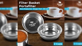 Pratinjau video produk One Two Cups Filter Basket Portafilter Non-Pressurize Single Wall 58mm 2 Cup - Y58