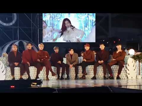 161119 EXO엑소 Reaction to BLACKPINK블랙핑크 WHISTLE + PLAYING WITH FIRE @ MMA