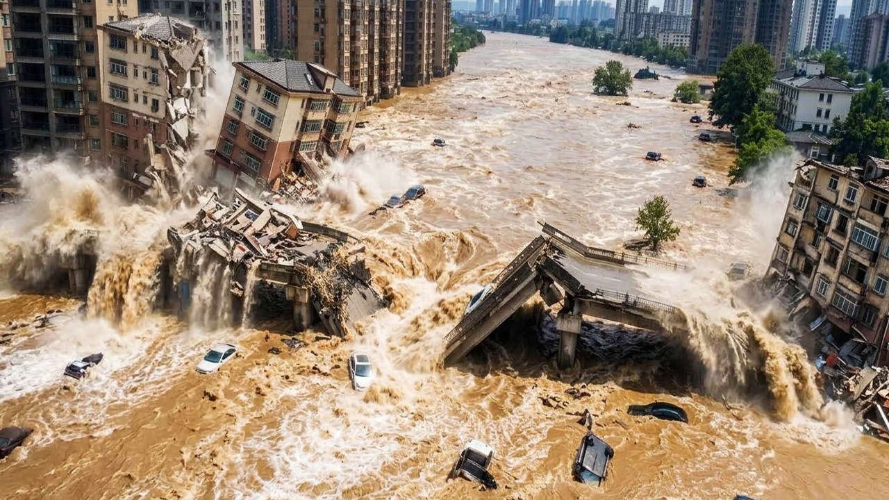 Tragedy in Putian, China! More than 100 homes collapse in massive flooding!
