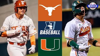 Texas vs #9 Miami | Coral Gables Regional Winners Bracket | 2023 College Baseball Highlights