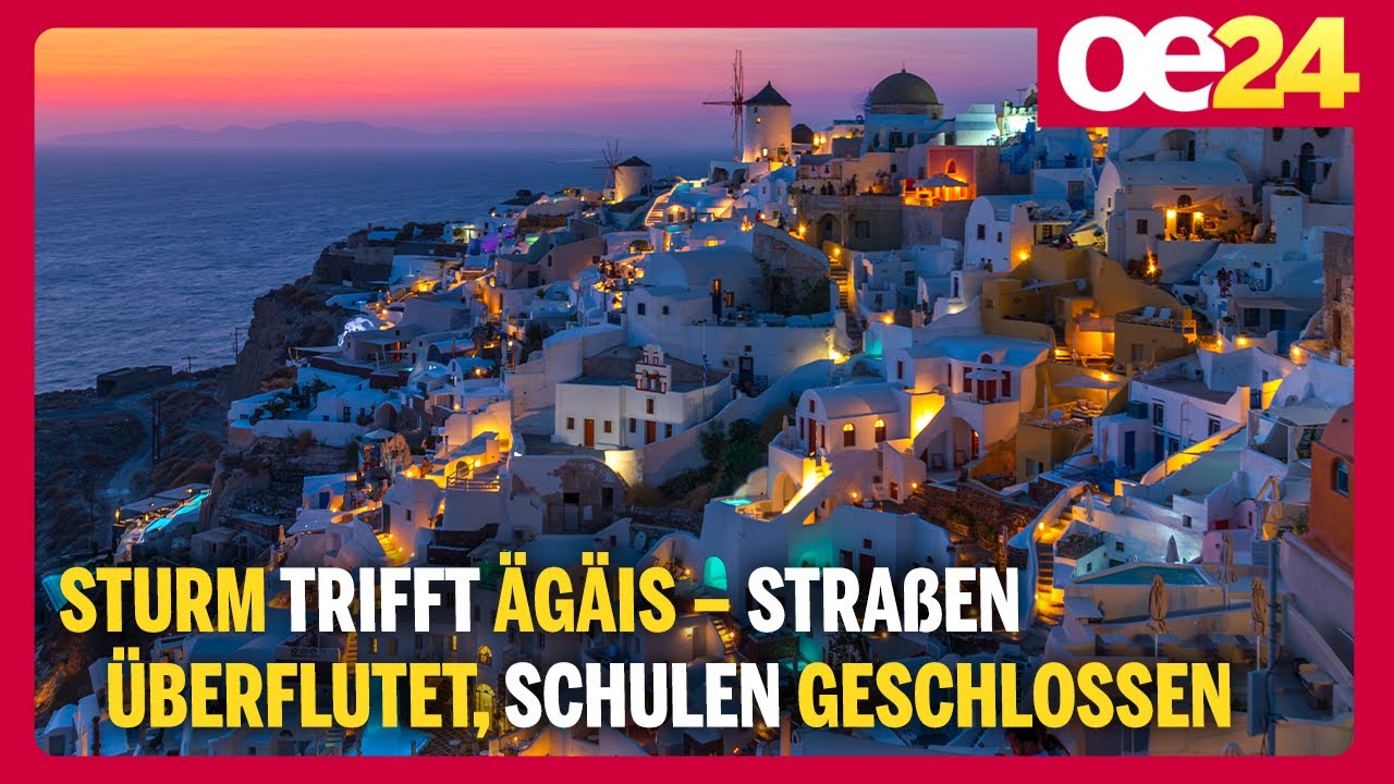 Sturm trifft Ägäis – Straßen überflutet, Schulen geschlossen