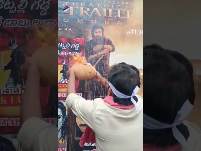 పవర్ స్టార్ కి పాలాభిషేకం చేసి హారతులిచ్చిన కల్ట్ ఫ్యాన్స్ 💥 | #HariHaraVeeraMallu | #PawanKalyan
