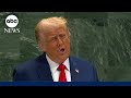 President Trump criticizes immigration policies, renewable energy in closing remarks at the UN