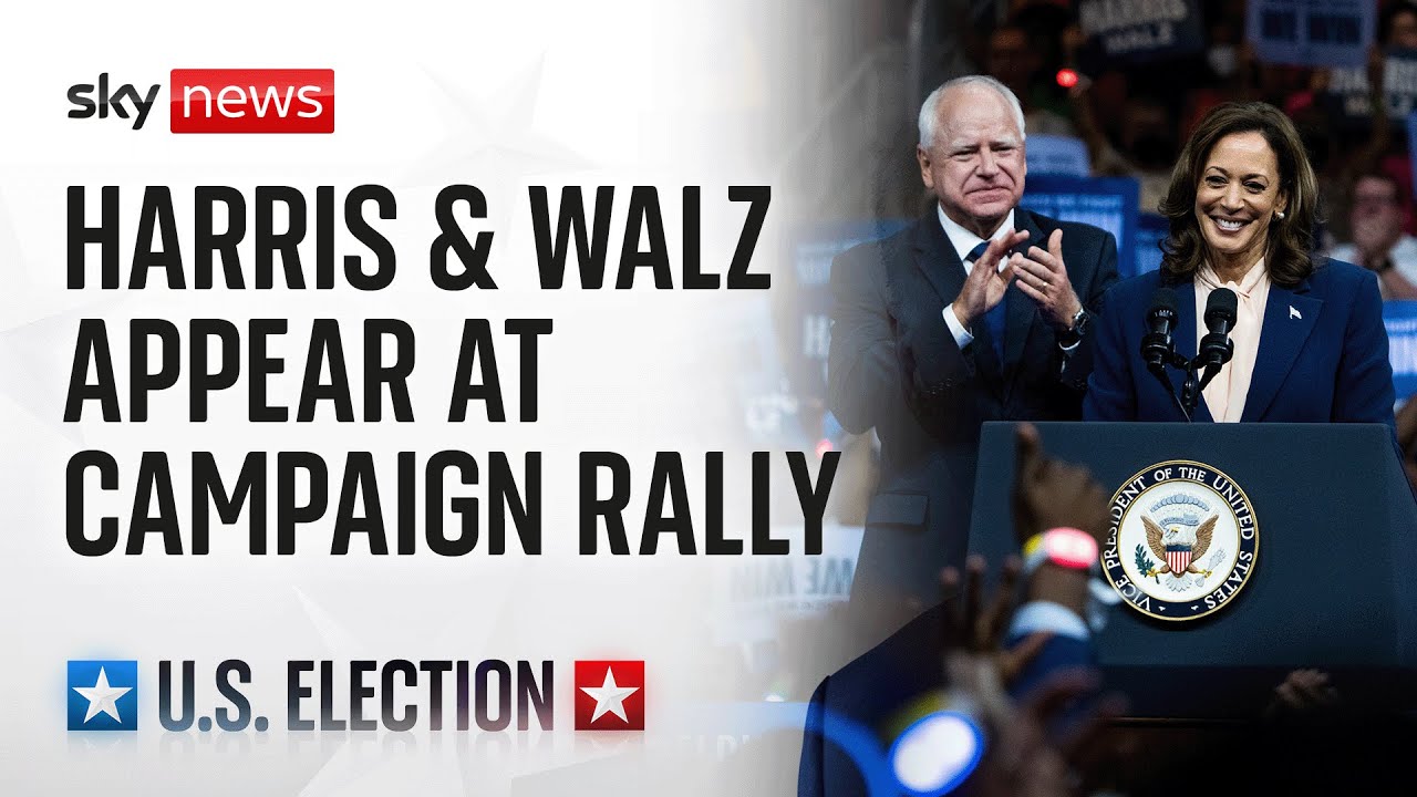 Watch live: Kamala Harris attends campaign rally with Tim Walz