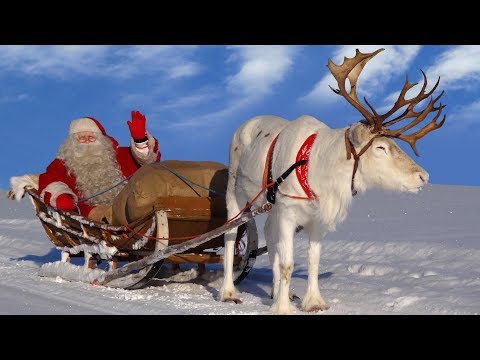Santa Claus: best reindeer rides of Father Christmas Lapland for kids: Finland Rovaniemi children
